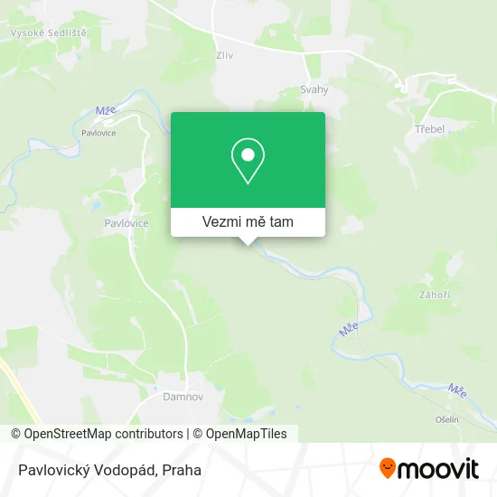 Pavlovický Vodopád mapa