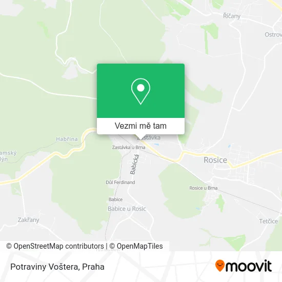 Potraviny Voštera mapa