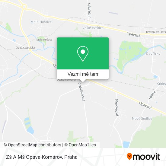 Zš A Mš Opava-Komárov mapa