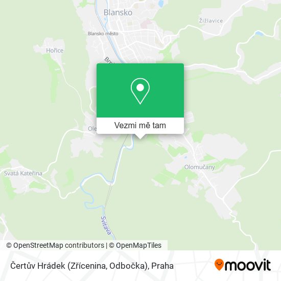 Čertův Hrádek (Zřícenina, Odbočka) mapa