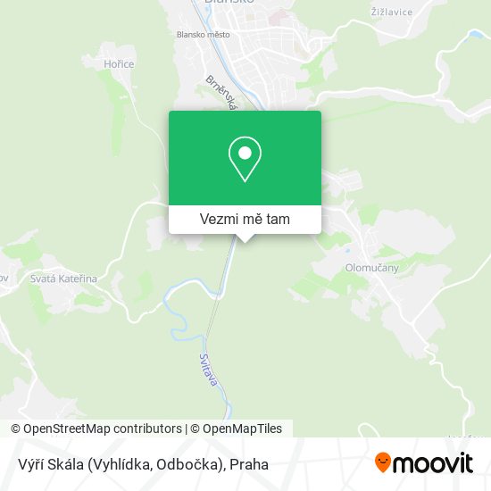 Výří Skála (Vyhlídka, Odbočka) mapa