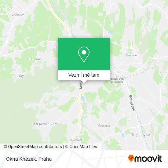 Okna Knězek mapa