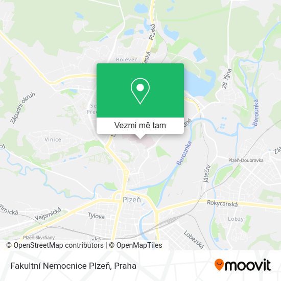Fakultní Nemocnice Plzeň mapa