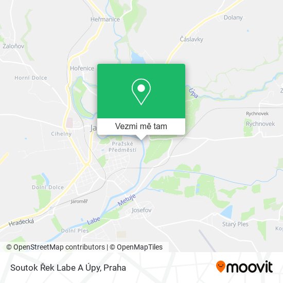 Soutok Řek Labe A Úpy mapa