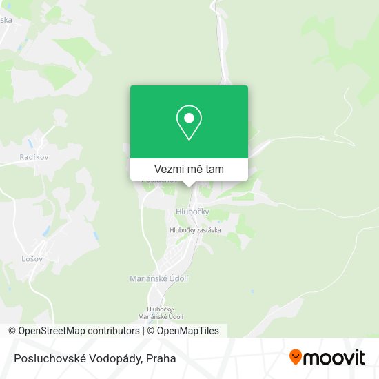 Posluchovské Vodopády mapa