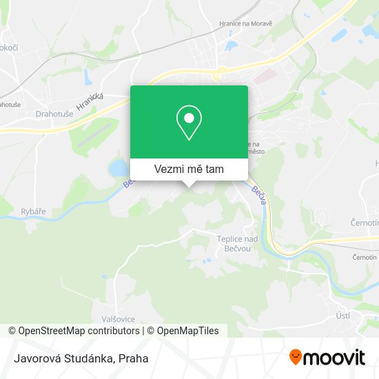 Javorová Studánka mapa