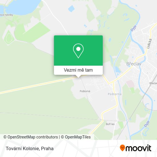 Tovární Kolonie mapa