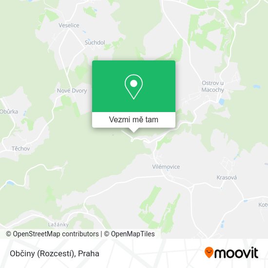 Občiny (Rozcestí) mapa