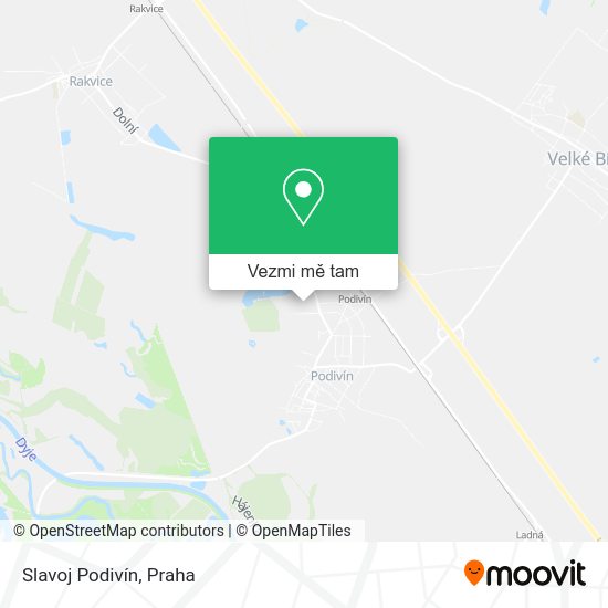 Slavoj Podivín mapa