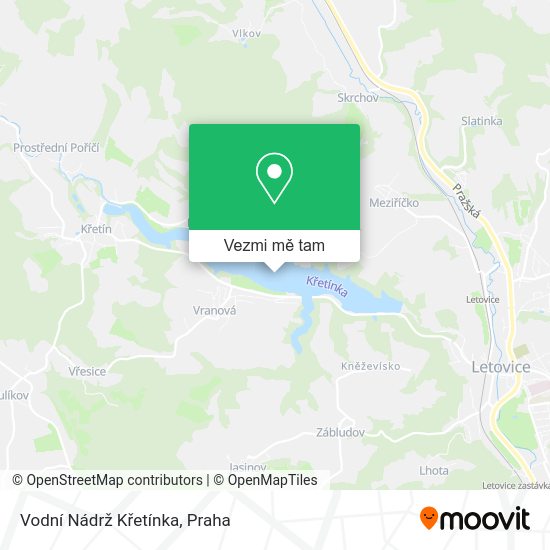 Vodní Nádrž Křetínka mapa