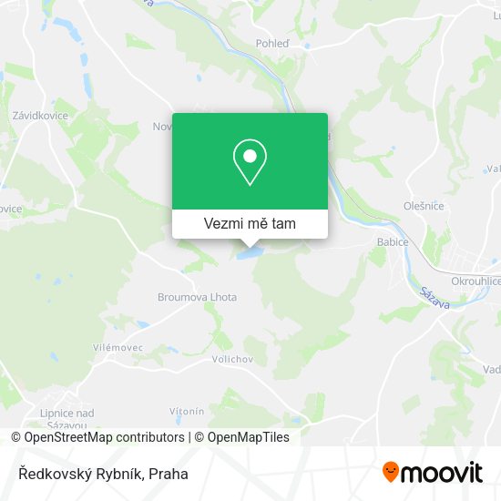 Ředkovský Rybník mapa