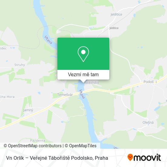 Vn Orlík – Veřejné Tábořiště Podolsko mapa