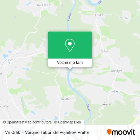 Vn Orlík – Veřejné Tábořiště Vojníkov mapa