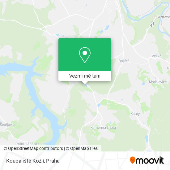 Koupaliště Kožlí mapa