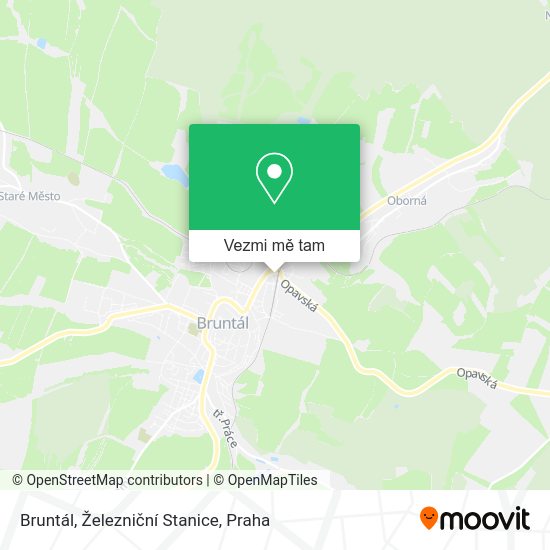 Bruntál, Železniční Stanice mapa