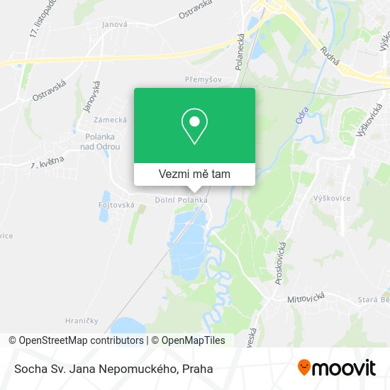 Socha Sv. Jana Nepomuckého mapa