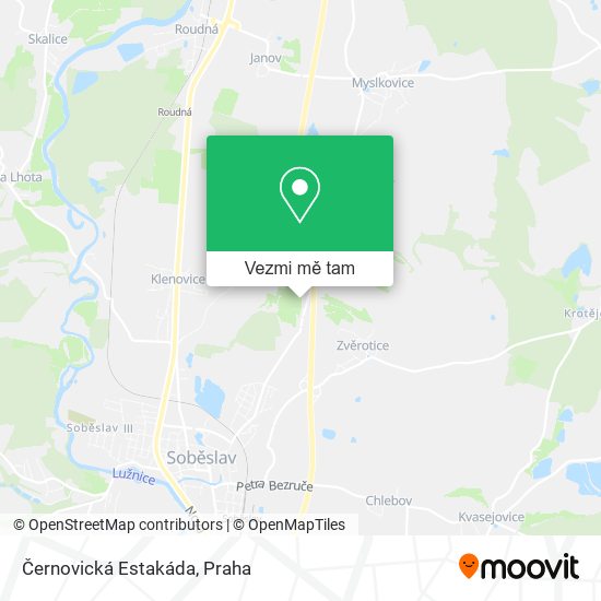 Černovická Estakáda mapa