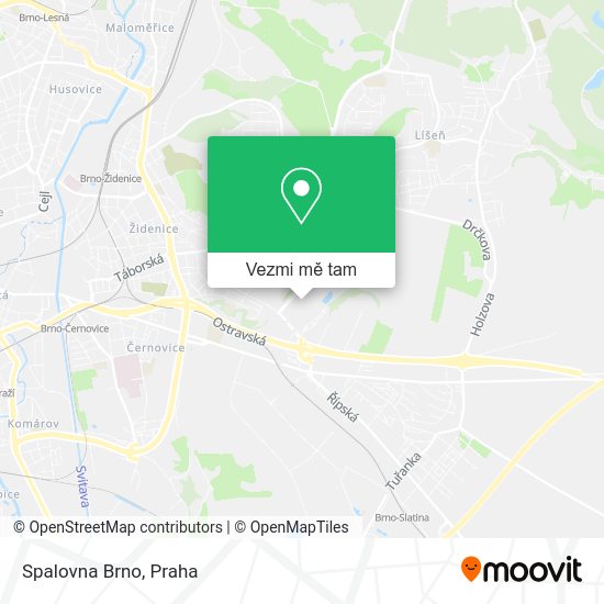 Spalovna Brno mapa