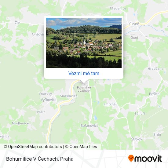 Bohumilice V Čechách mapa