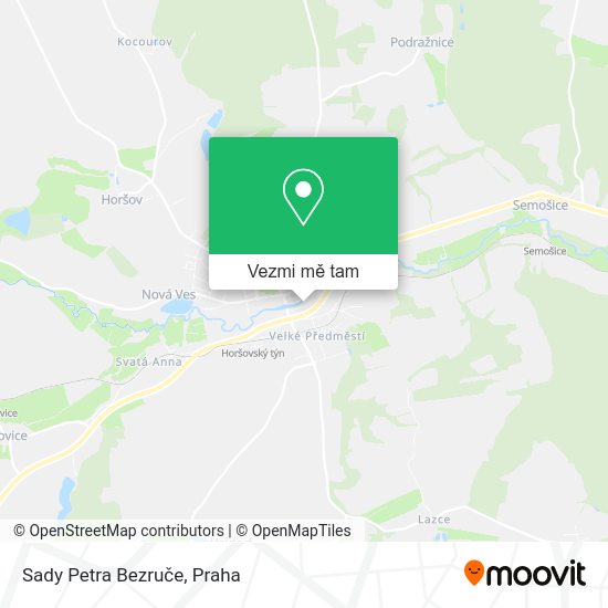 Sady Petra Bezruče mapa