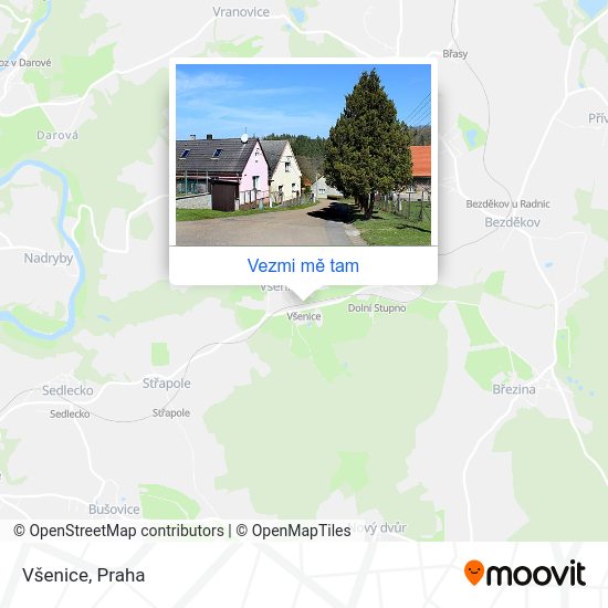 Všenice mapa