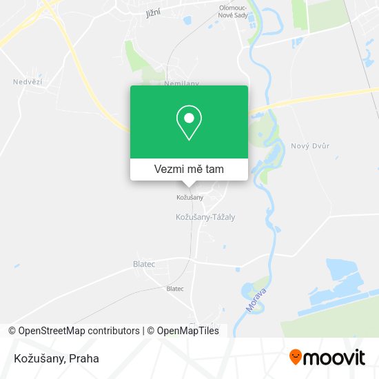 Kožušany mapa