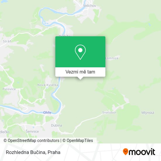 Rozhledna Bučina mapa