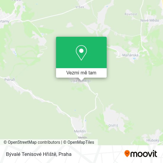 Bývalé Tenisové Hřiště mapa