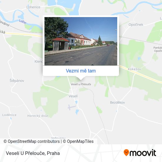 Veselí U Přelouče mapa