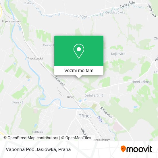 Vápenná Pec Jasiowka mapa
