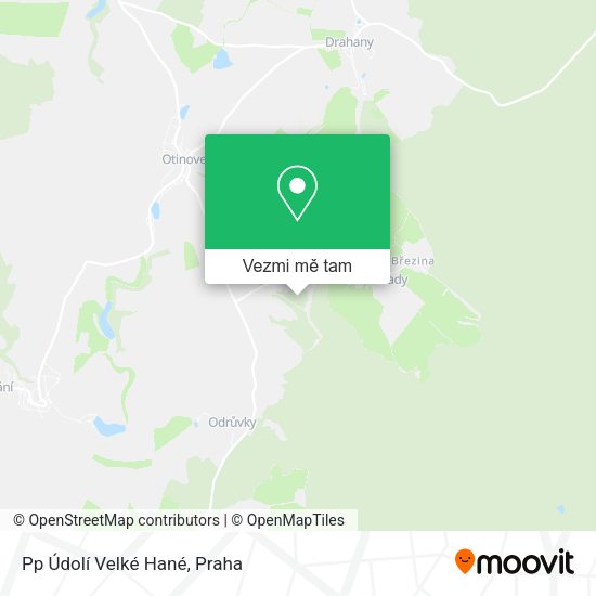 Pp Údolí Velké Hané mapa