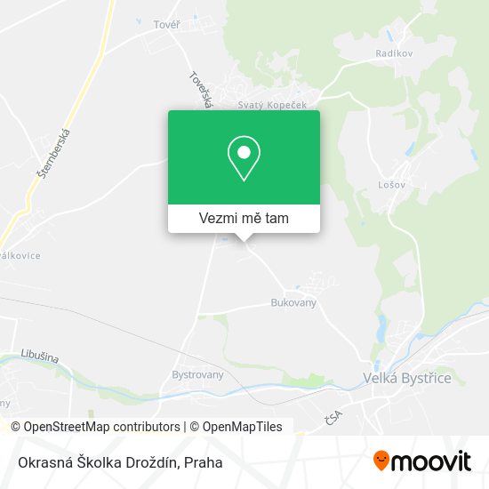 Okrasná Školka Droždín mapa