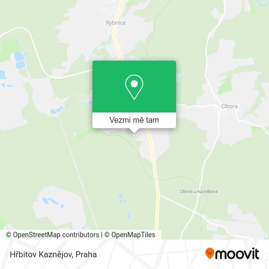 Hřbitov Kaznějov mapa