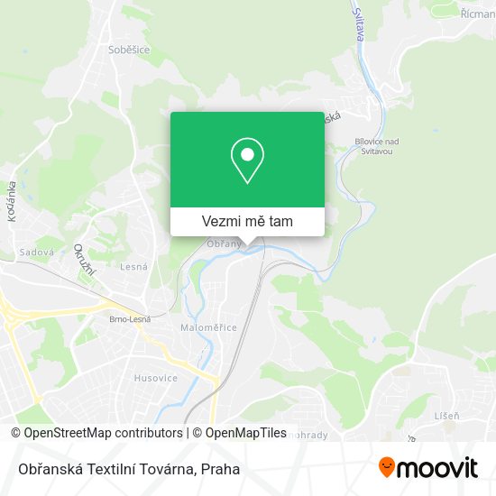 Obřanská Textilní Továrna mapa