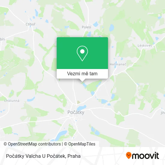 Počátky Valcha U Počátek mapa