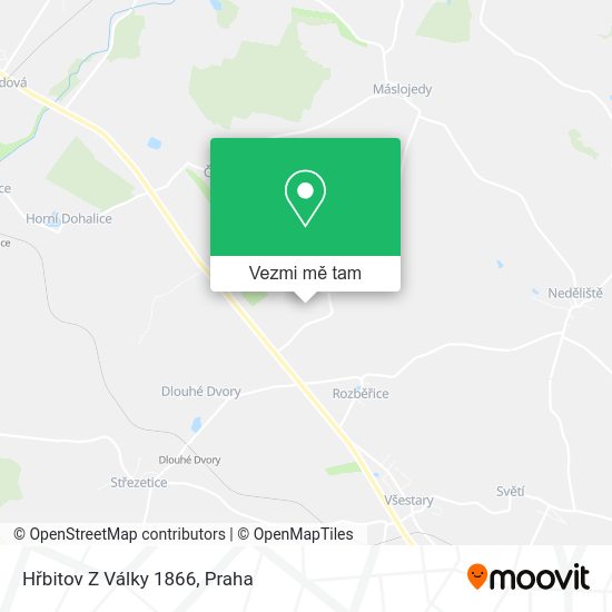 Hřbitov Z Války 1866 mapa