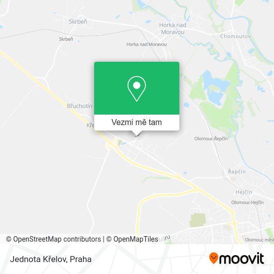 Jednota Křelov mapa