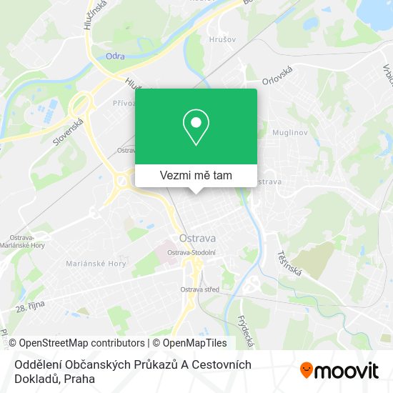 Oddělení Občanských Průkazů A Cestovních Dokladů mapa