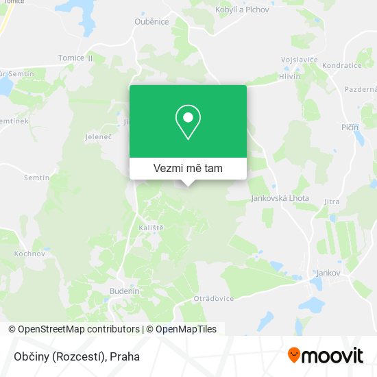 Občiny (Rozcestí) mapa