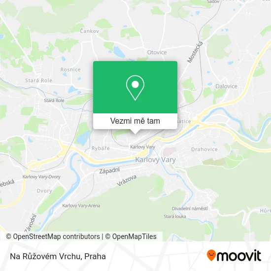 Na Růžovém Vrchu mapa