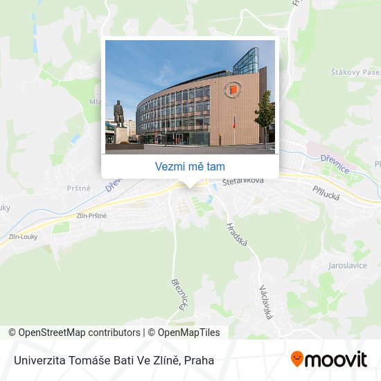 Univerzita Tomáše Bati Ve Zlíně mapa