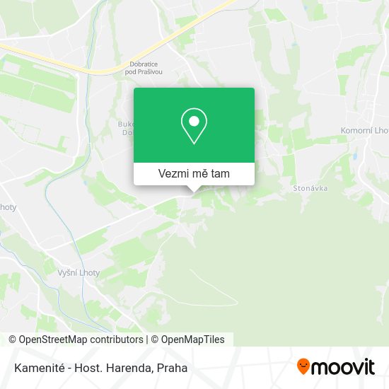 Kamenité - Host. Harenda mapa