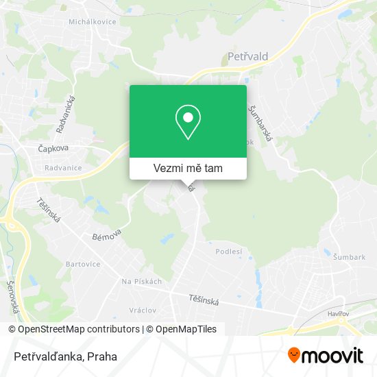 Petřvalďanka mapa