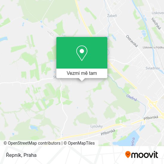 Řepník mapa