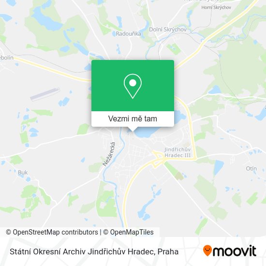 Státní Okresní Archiv Jindřichův Hradec mapa