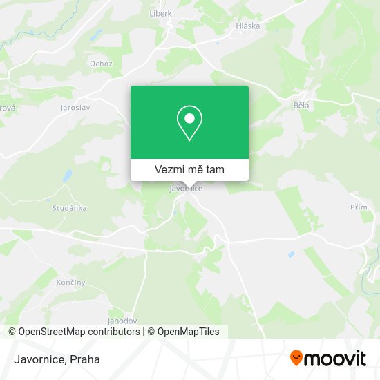Javornice mapa