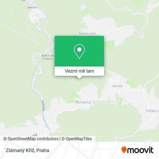 Zlámaný Kříž mapa