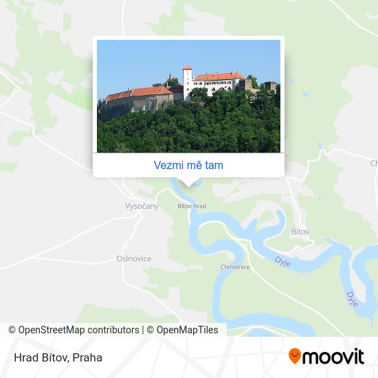 Hrad Bítov mapa