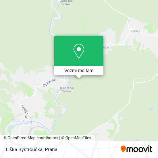 Liška Bystrouška mapa