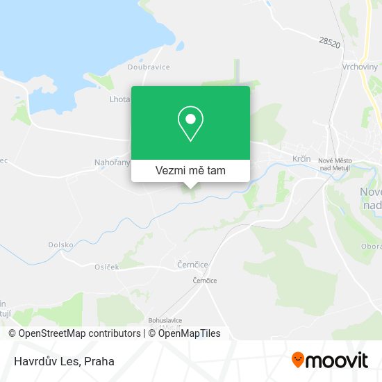 Havrdův Les mapa